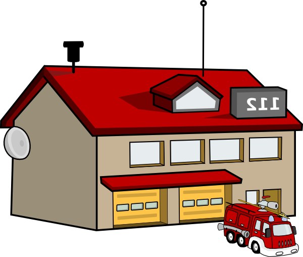 Fire Station Clip Art At Clker Com Vector Clip Art - Fire Station Clipart Free (600x508)