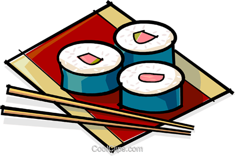 Sushi And Chopsticks Royalty Free Vector Clip Art Illustration - Sushi And Chopsticks Royalty Free Vector Clip Art Illustration (480x319)