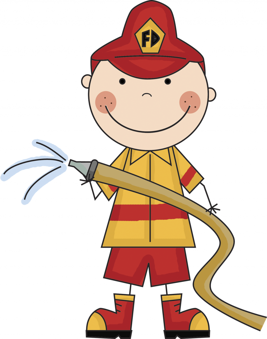 Top 10 Firefighter Clip Art Border Free Clipart Images - Fire Safety Thank You Card (1024x1298)