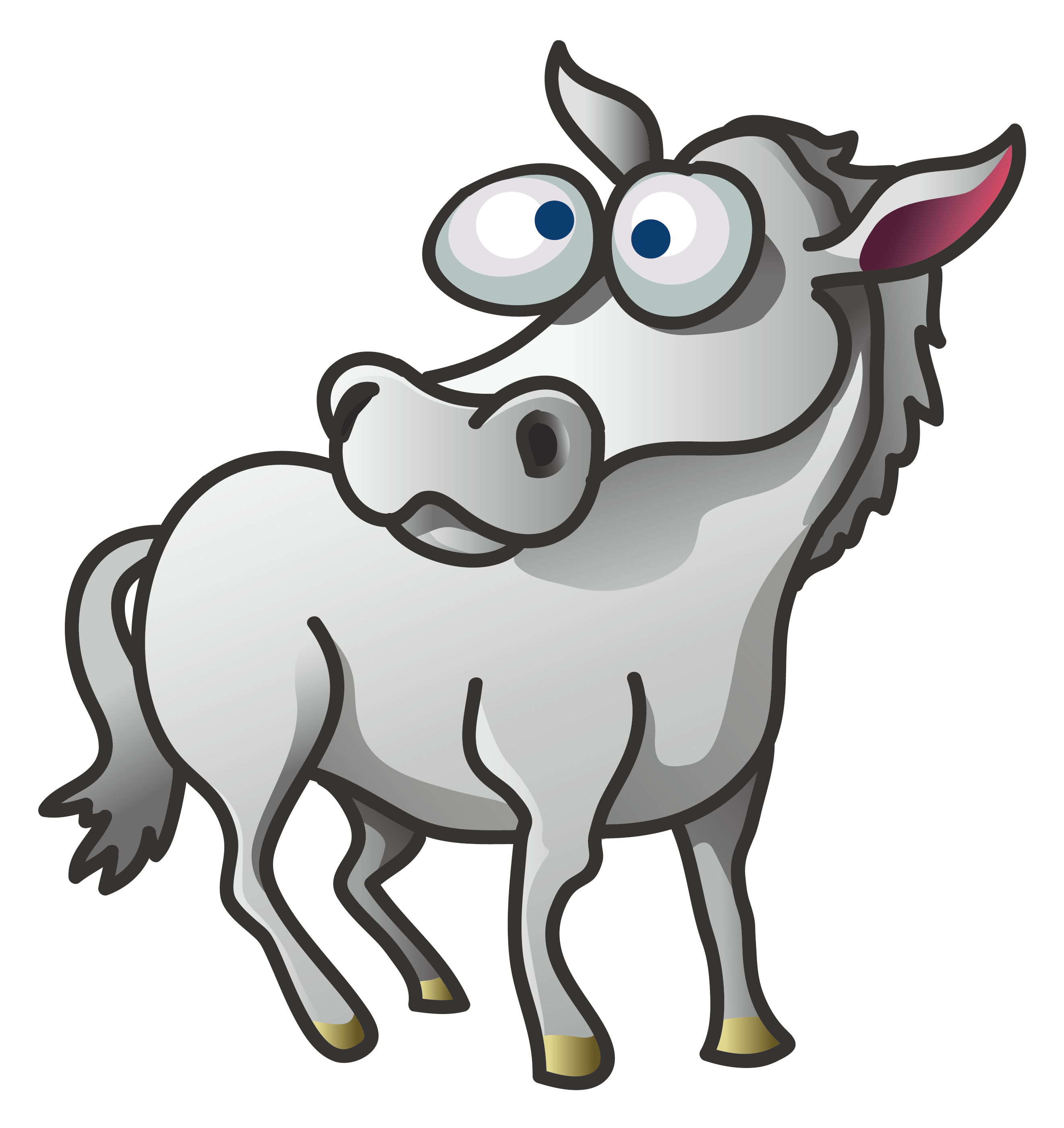 Horse Cartoon Clip Art - Big Eyed Animals And The Things They See Coloring Book (3219x3219)