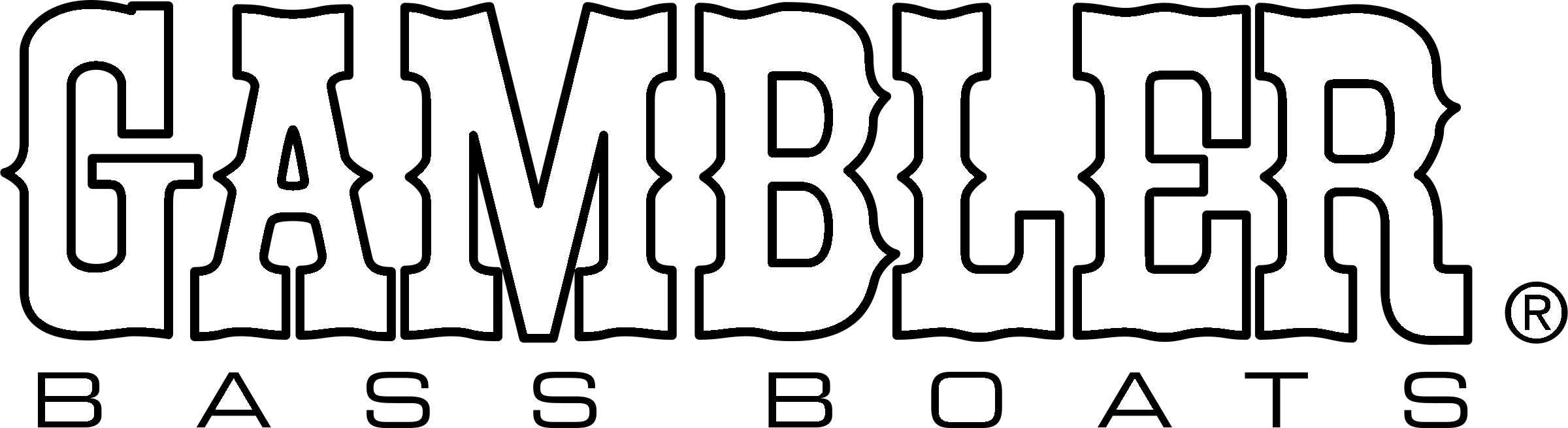 Gambler Bass Boats Logo Black And White - Gambler Boats (2400x655)
