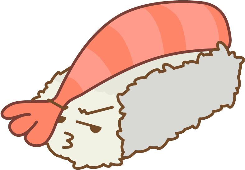 Emo Nigiri - Cute Sushi Png (843x596)