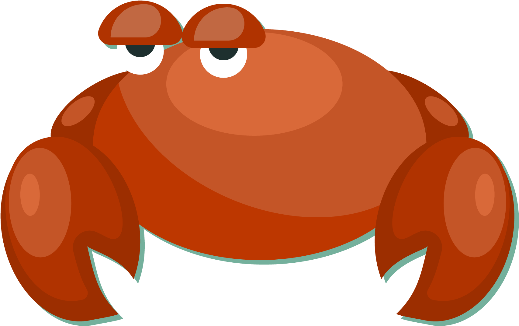 Staring Eyes Red Crab - Vector Graphics (2500x2500)