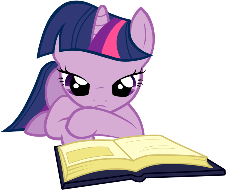 Related, But Not A Cube - Mlp Confused Princess Twilight Sparkle Reading Books (900x776)