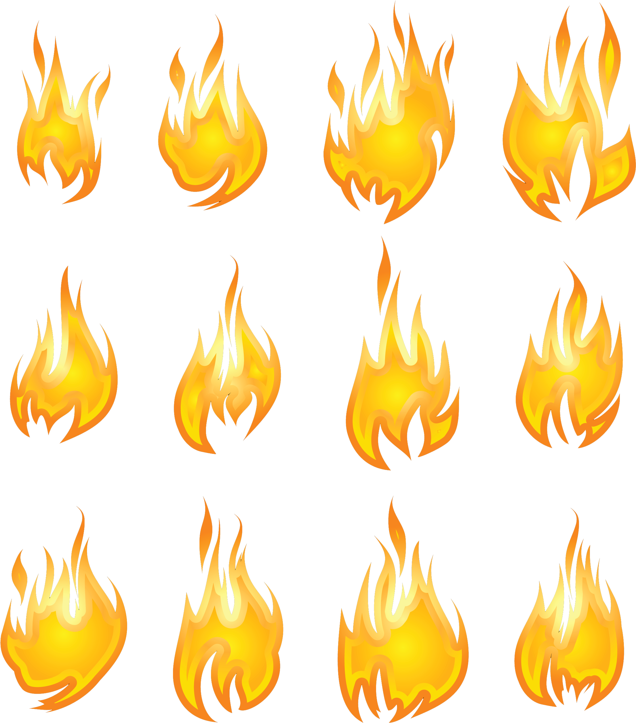 Fire Clipart Clear Background - 火 素材 (2485x2692)