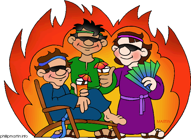 The Fiery Furnace - Shadrach Meshach And Abednego Clipart (648x479)