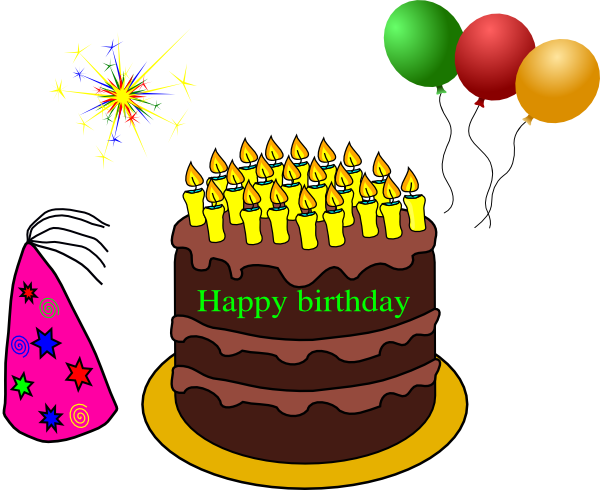 Birthday Cake On Fire Clipart Qvuxox Clipart - Balloons Clip Art (600x490)