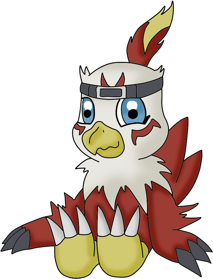 Chibi Hawkmon By Asuruihiane - Chibi Digimon Png (719x1035)