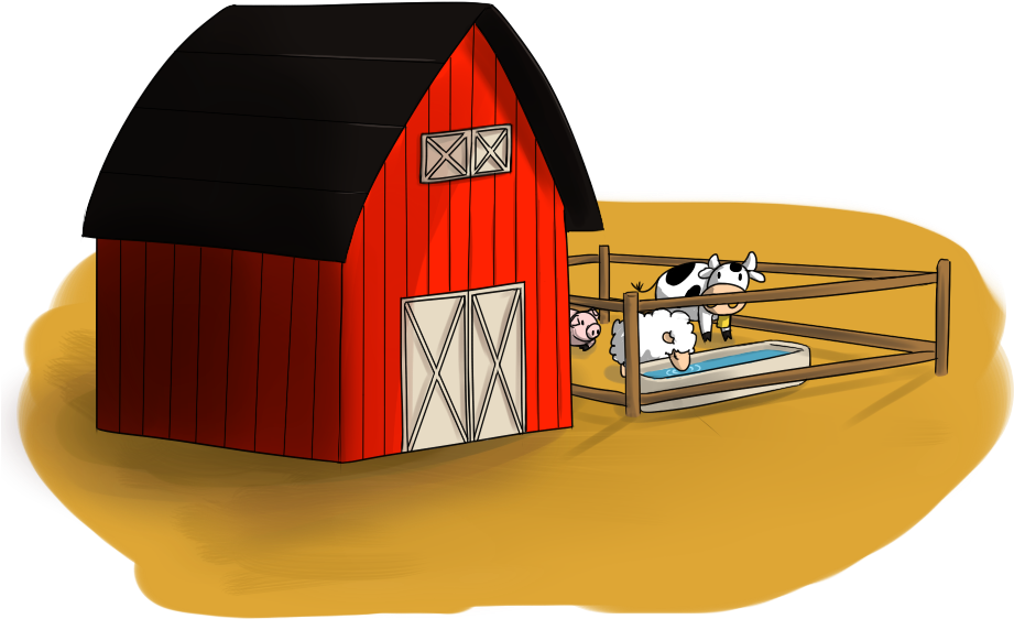 Shed Cliparts - Cow In The Barn Clipart (951x633)