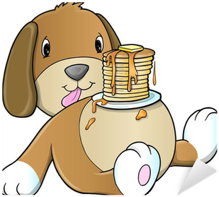 Vinilo Pixerstick Perro De Perrito Pancake Breakfast - Dog (400x400)