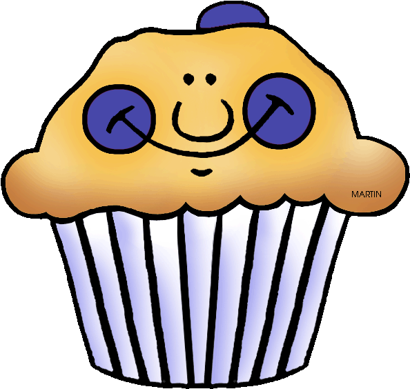 Clipart - Smiling Muffin Clip Art (648x592)