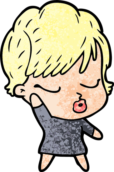 Cartoon Woman With Eyes Shut - Vector Graphics (365x550)