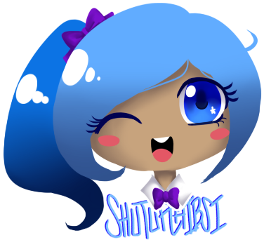Blue Hair And Twinkly Eyes By Shutupchibsi - Cartoon (392x360)