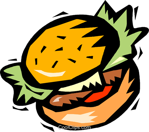 Hamburger With Lettuce And Tomato Royalty Free Vector - Hamburger With Lettuce And Tomato Royalty Free Vector (480x425)