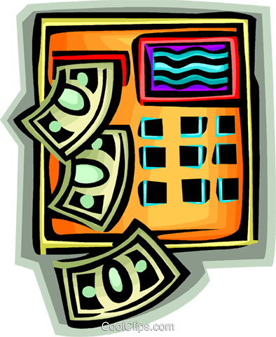 Money Coming Out Of A Bank Machine Royalty Free Vector - Clip Art (394x480)