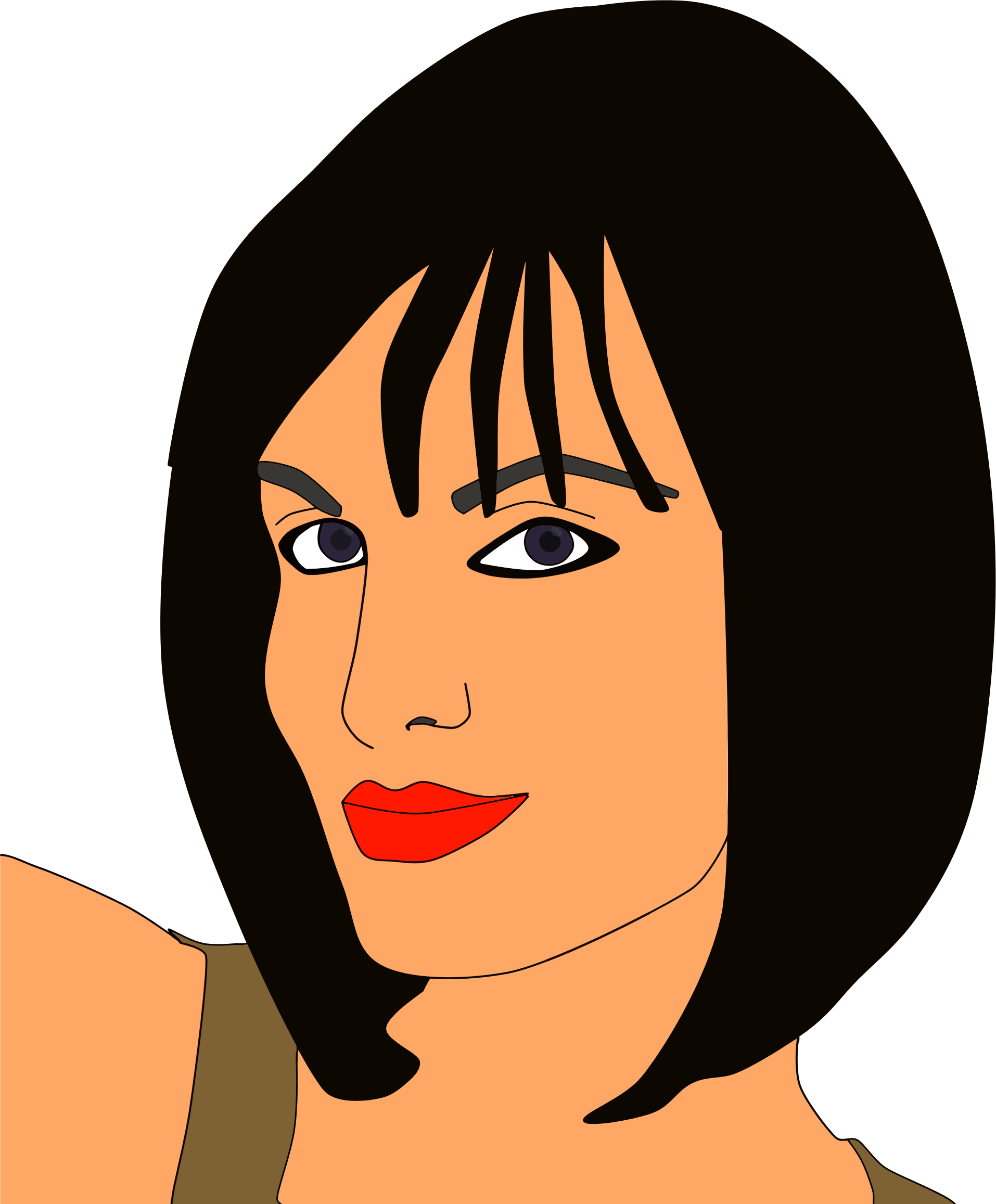 Smiling Woman - Girl Portrait Clipart (1914x2314)