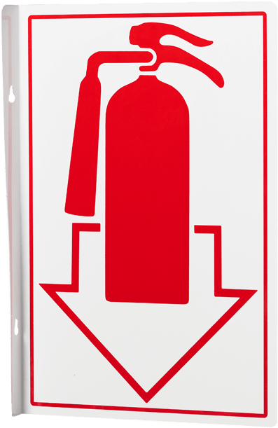 Fire Extinguisher Pictorial Arrow, 8\ - Brady 78260 Fire Extinguisher Sign,14 X 10in,r/wht (700x700)
