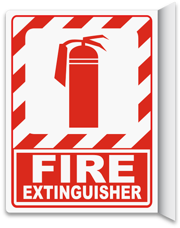 Fire Extinguisher 2-way Sign - Fire Extinguisher Signage A4 Size (377x480)