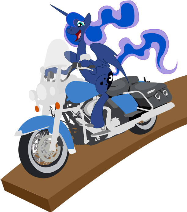 Philith, Harley Davidson, Motorcycle, Princess Luna, - Cartoon (700x700)