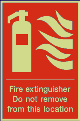 Fire Extinguisher Do Not Remove Photoluminescent Sign - Www.safety-label.co.uk Fire Extinguisher Standard Label (480x480)