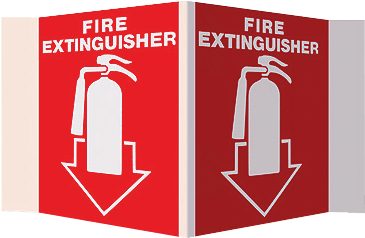 Fire Extinguisher 3d Stand-out Sign - Brooks 3d Rigid 5-inx6-in Fire Extinguisher Arrow Sign (370x370)