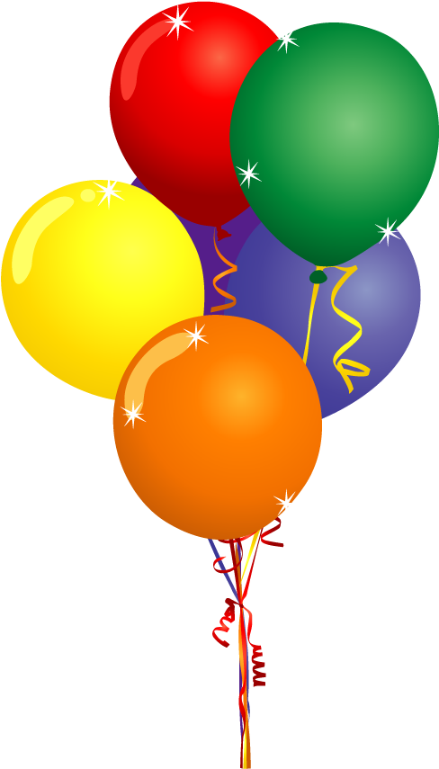 Hot Air Balloon Party Clip Art - Happy Birthday Card Animated (1198x1325)