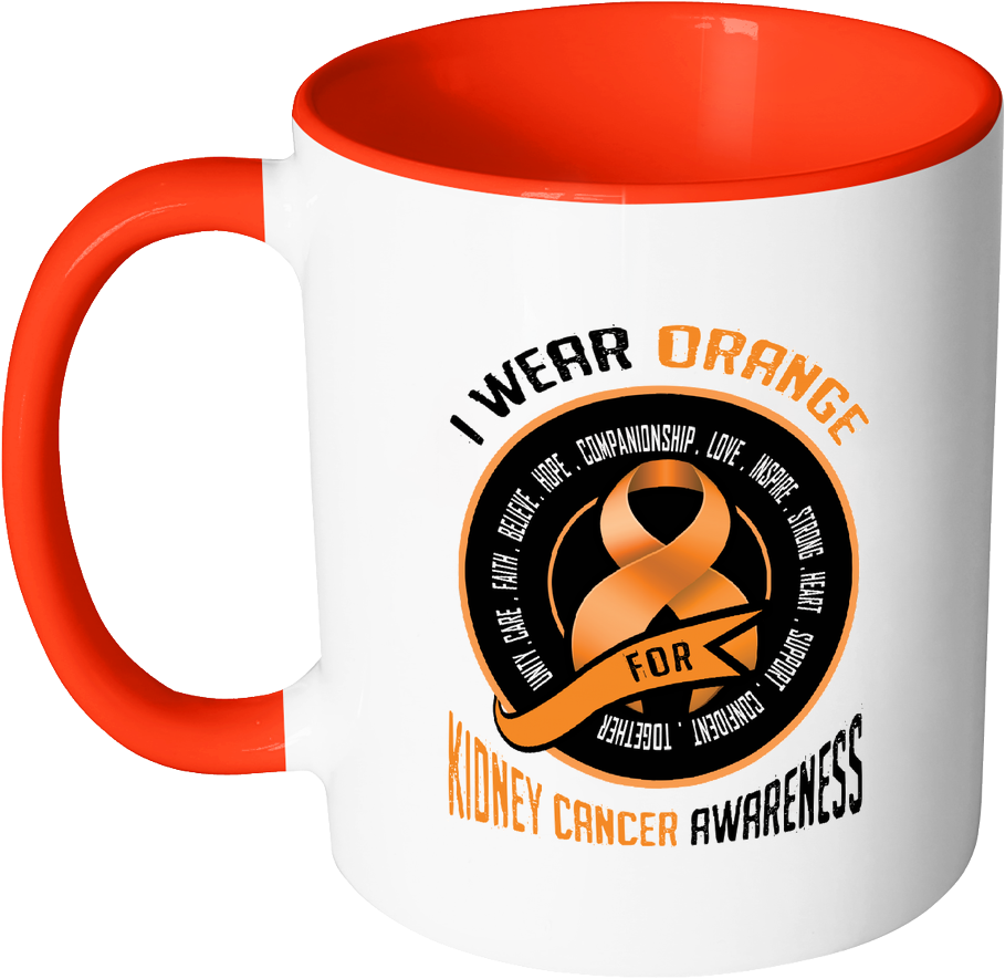 I Wear Orange Ribbon For Kidney Cancer Awareness 11oz - Mug (1024x1024)