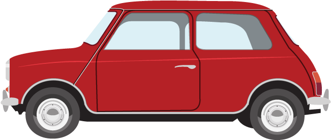 Miniature Clipart Mini Car - Red Mini Clipart (656x288)