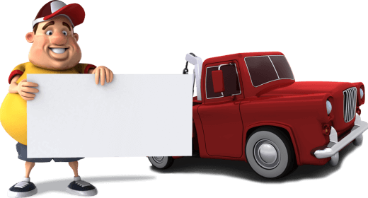 American Trucker Holding White Sign - Man (520x280)