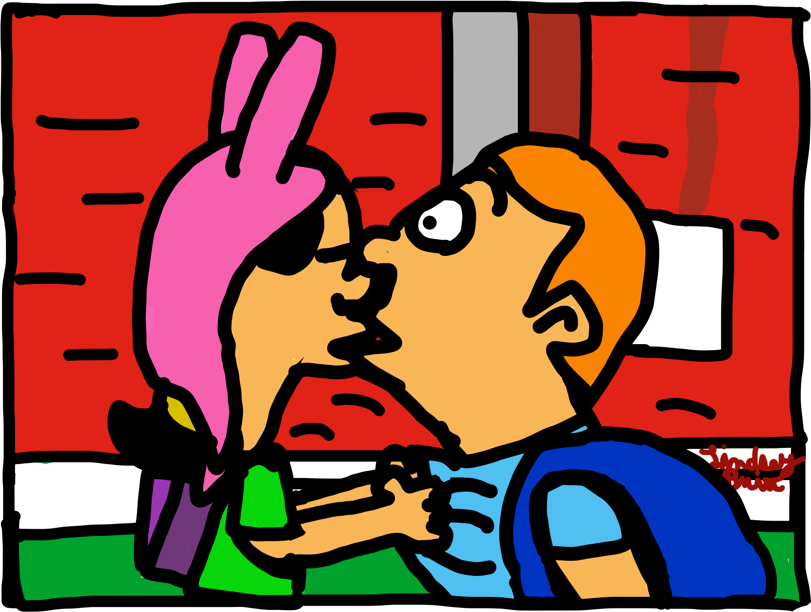 Roust And Louise Kiss Cartoon - Roust And Louise Kiss Cartoon (2048x1536)