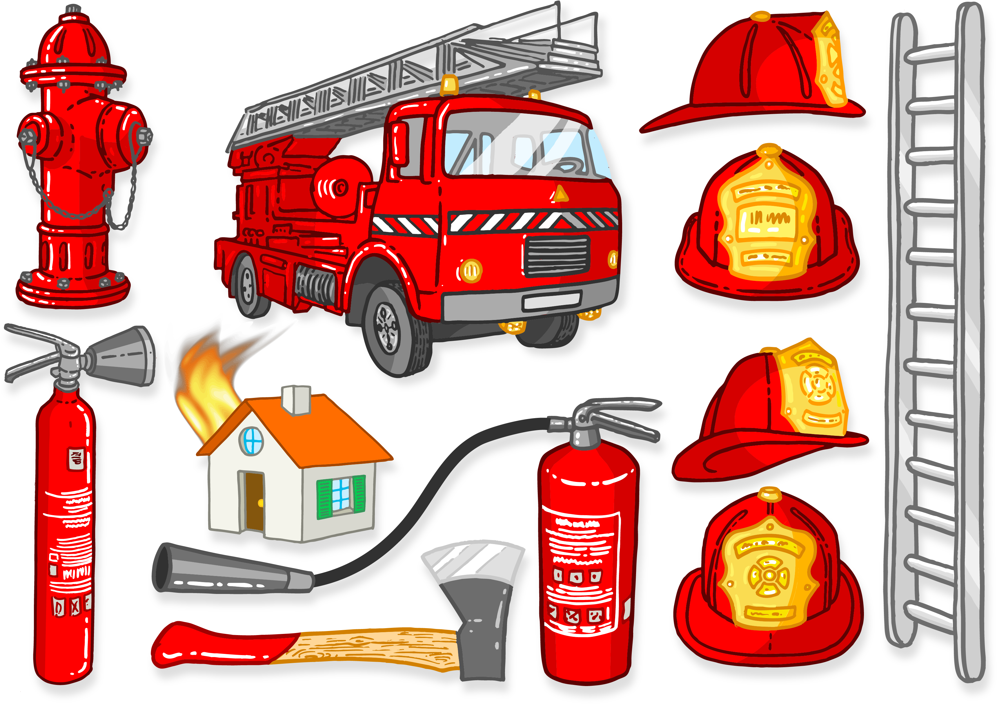 Firefighter Firefighting Fire Engine Siren Clip Art - Fire Truck Siren Clipart (3462x2474)