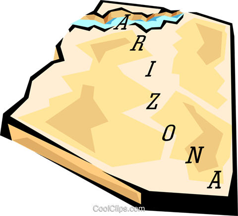 Arizona State Map Royalty Free Vector Clip Art Illustration - Arizona State (480x434)