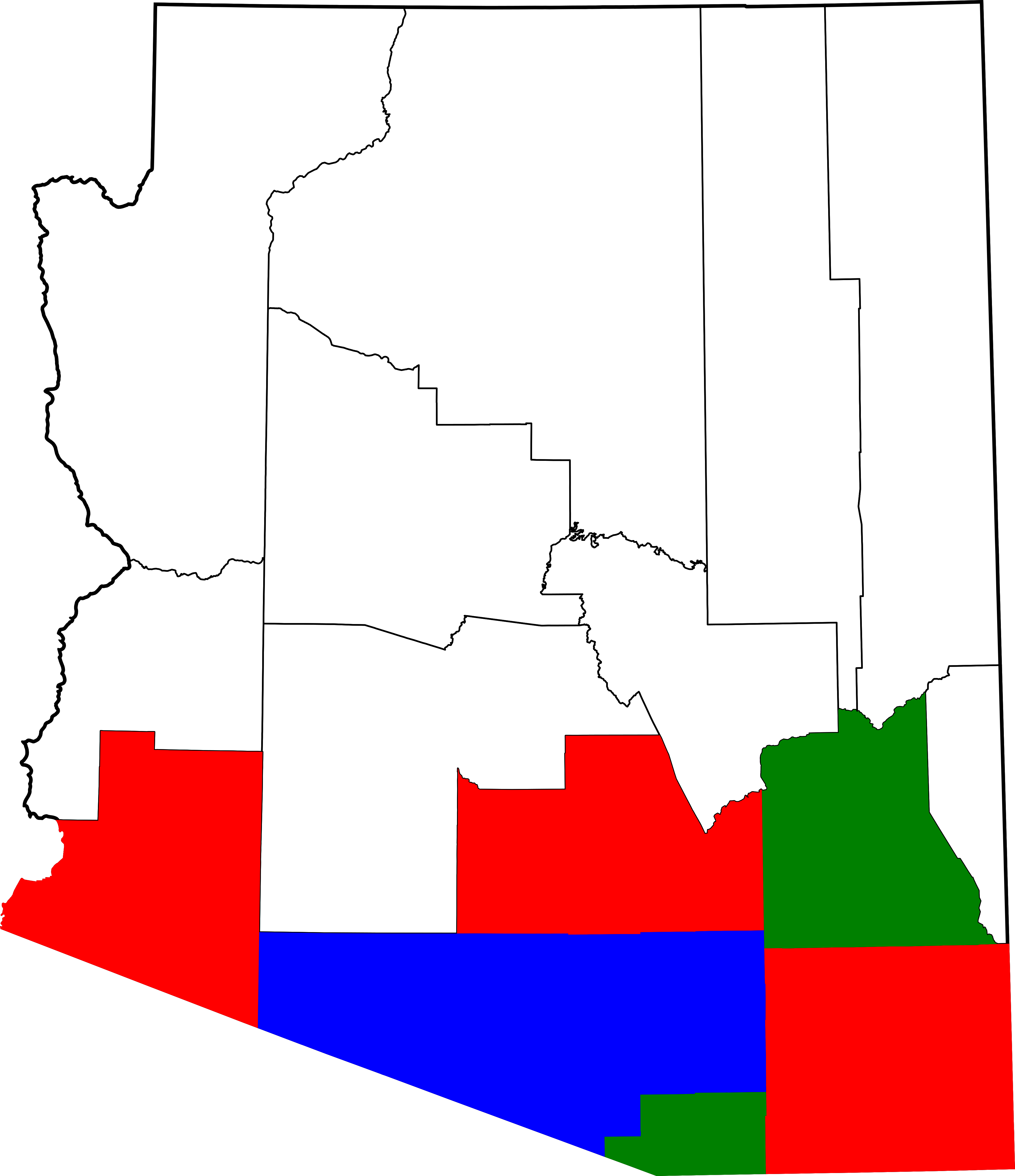 Map Of Arizona Highlighting Gadsden Purchase Counties - Map (4096x4749)