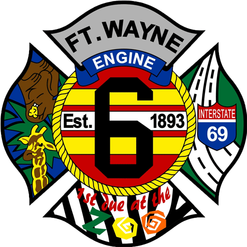 Fort Wayne Fire Department Station - Fire Department 6 Patch (493x493)