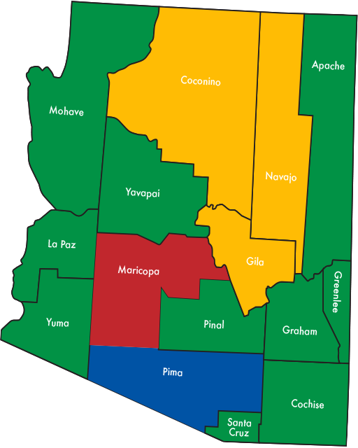 Map-arizona - Arizona County Map (512x640)