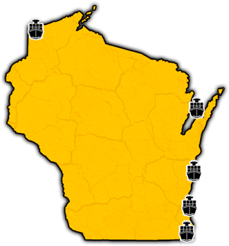 Wisconsin State Port Transport Service - Map (421x369)