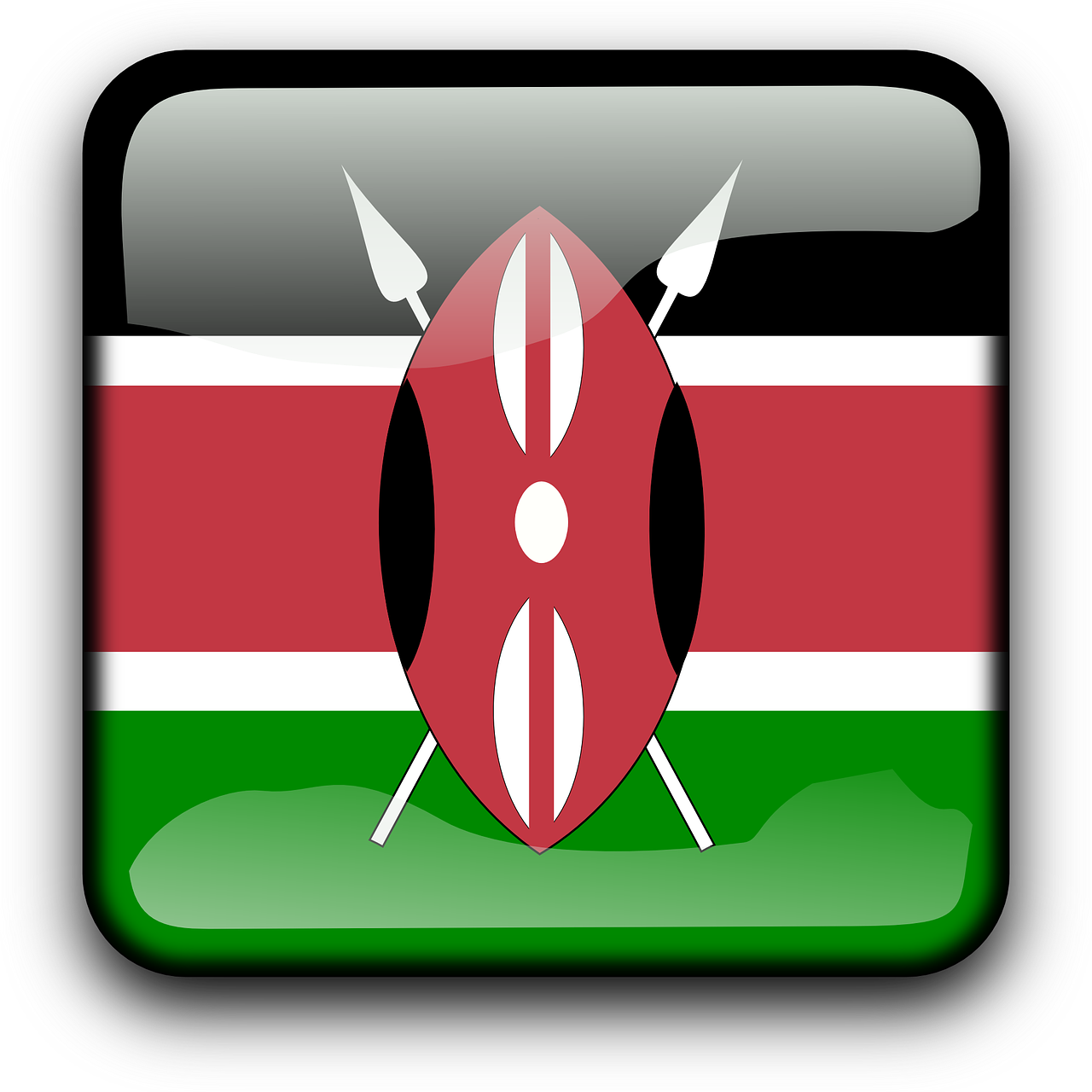 Kenya Flag Country Nationality Transparent Image - Kenya Flag (1280x1280)
