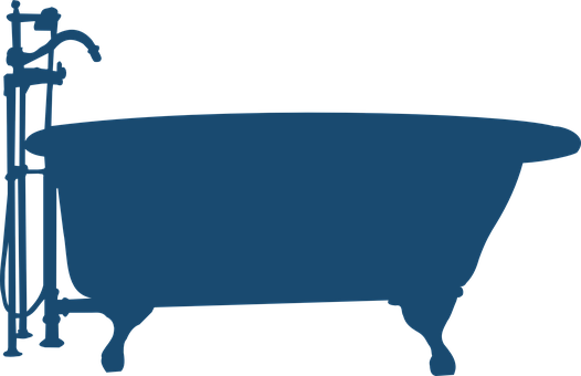 Bathtub Bath Bathe Shower Silhouette Tub B - Bath Tub Clip Art (526x340)