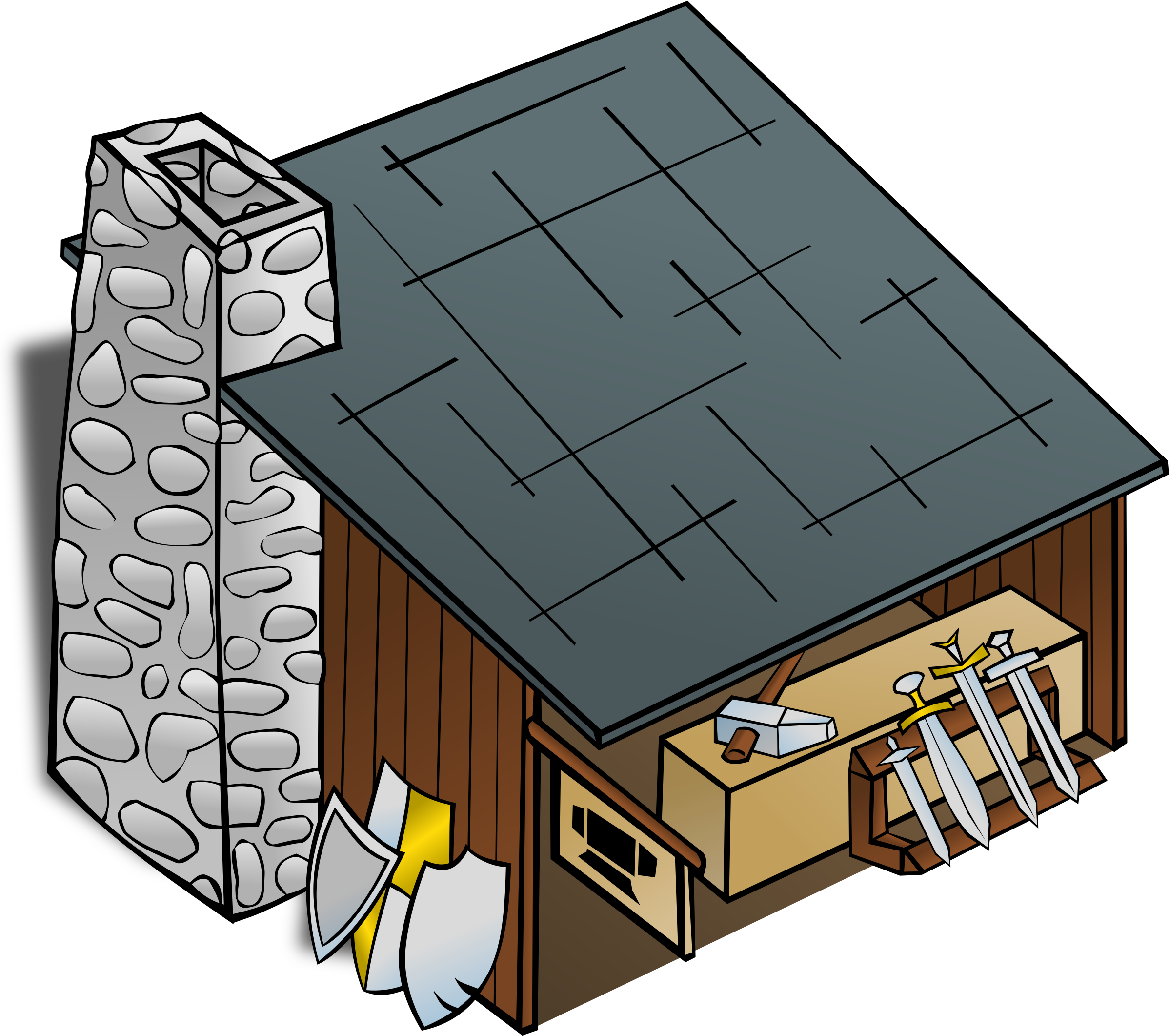 Wreck Clipart House - Blacksmith Clipart (2400x2400)