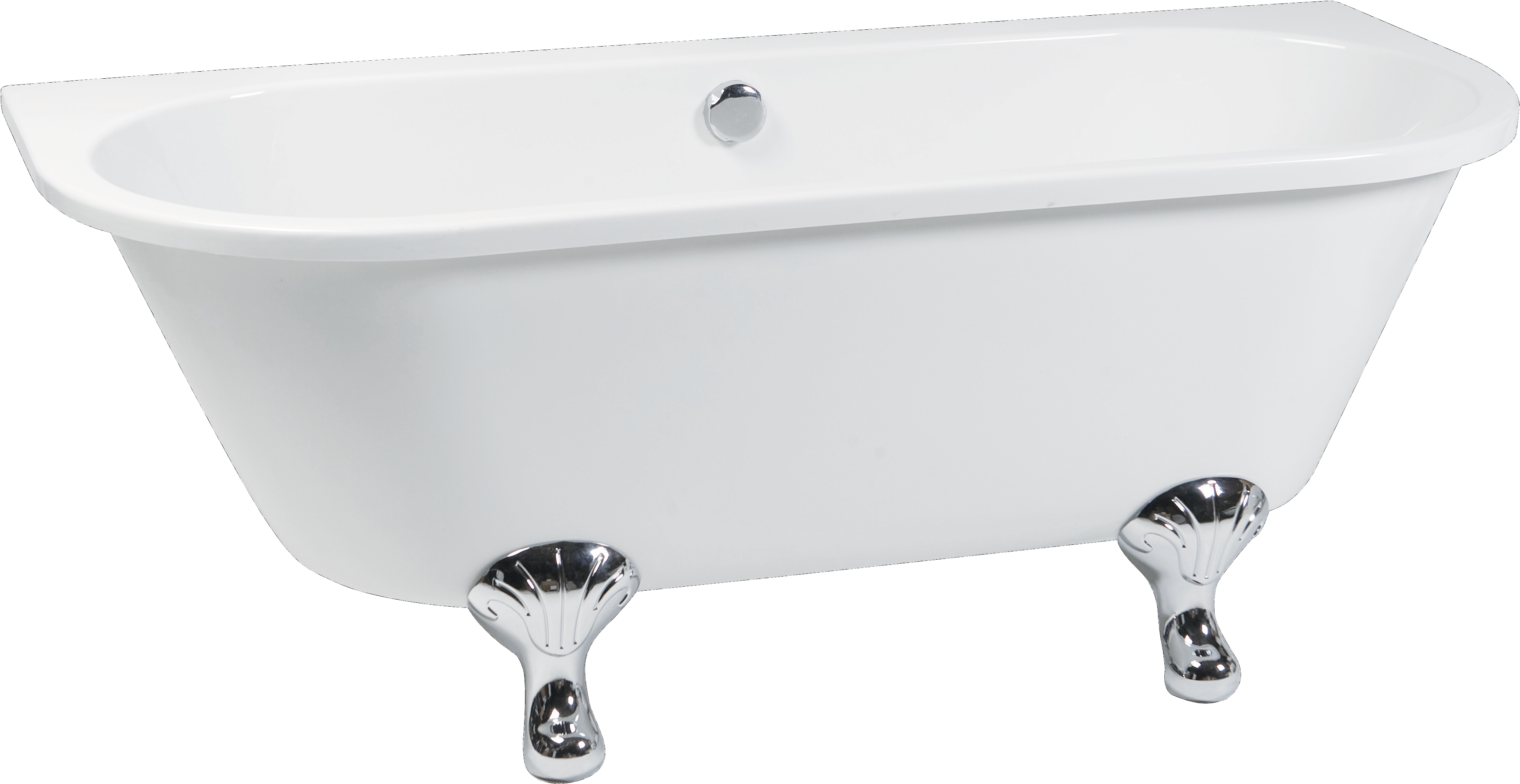 Classic Bathtub Png Image - Freestanding Bath Flush To Wall (4596x2706)