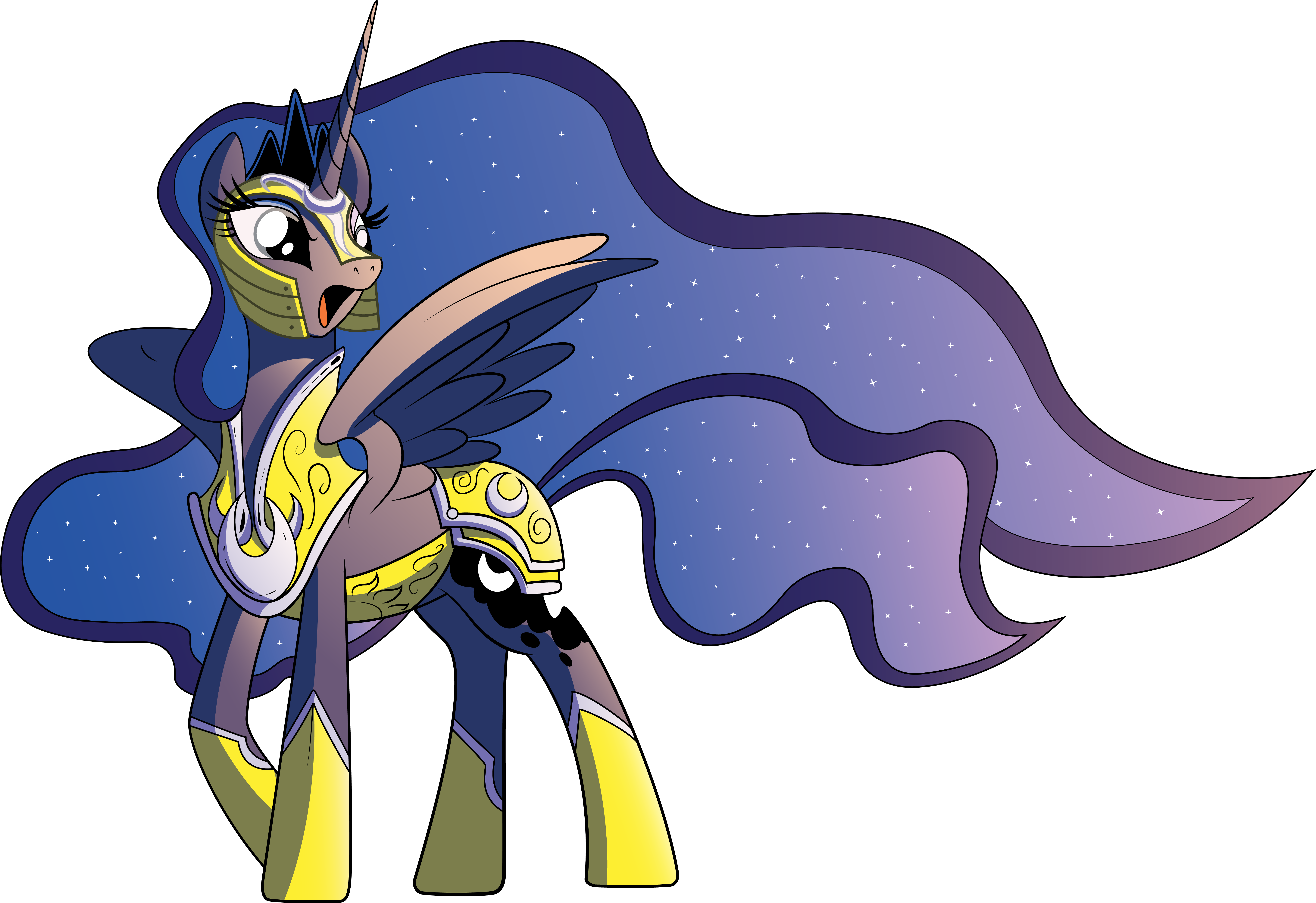 Armored Luna With Helmet By Gimlas - My Little Pony Princess Luna Armor (7001x4806)
