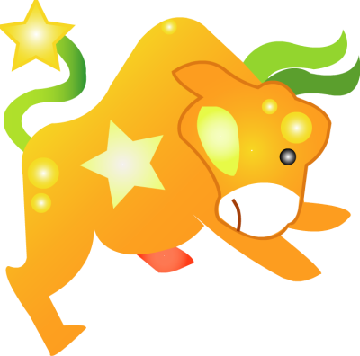 Watch More Like Taurus Clip Art - Custom Orange Cartoon Bull Shower Curtain (400x396)