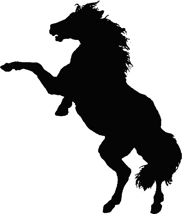 Rearing Horse Silhouette Clipart - Horse Rearing Clip Art (638x750)