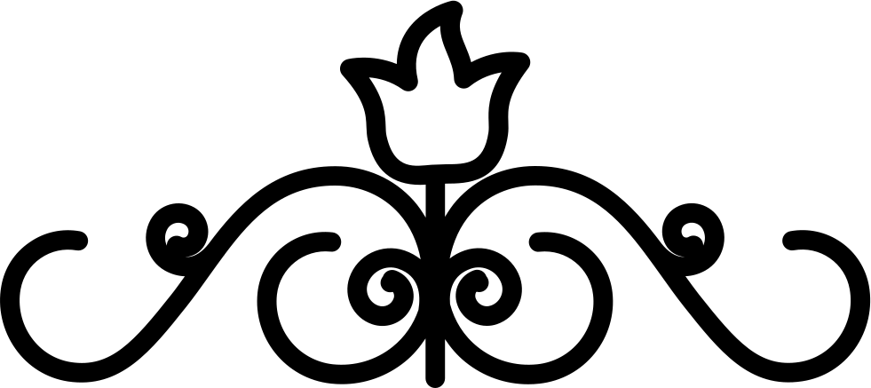 Floral Design With One Closed Central Flower On Top - Art Symmetrical (981x437)