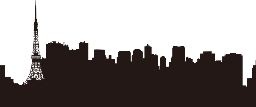 Tokyo Skyline Sticker Wall Decal - Tokyo Skyline Silhouette (821x380)