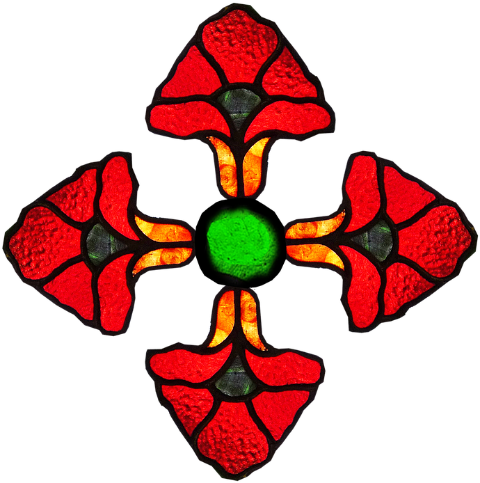 Pattern, Design, Stained Glass, Ornament - Cross (723x720)