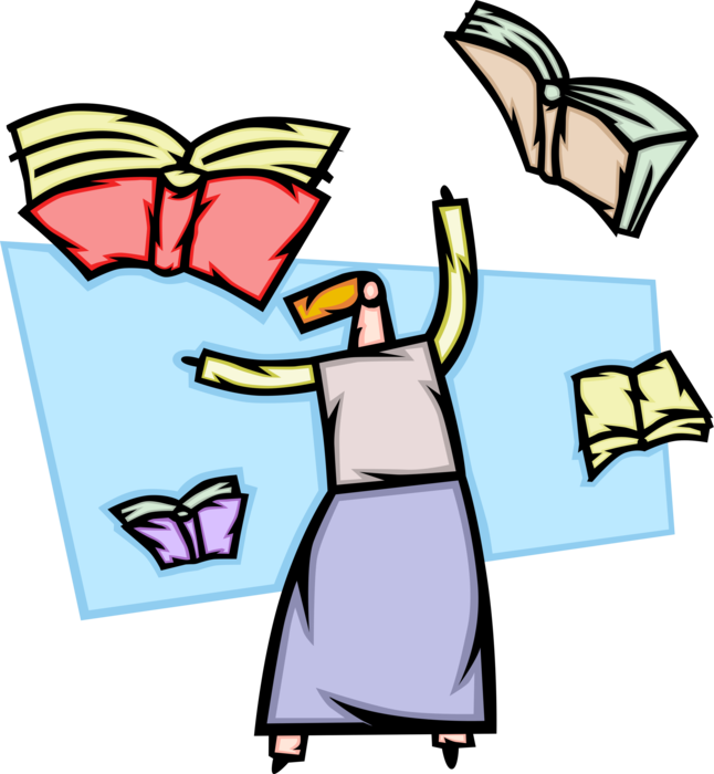 Vector Illustration Of Well Read Knowledgeable Woman - Vector Illustration Of Well Read Knowledgeable Woman (646x700)