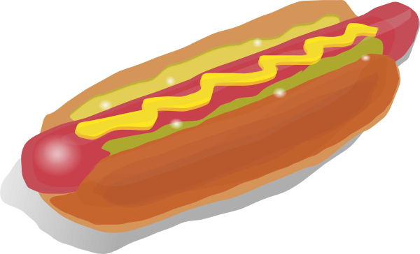 Free Hot Dog Sandwich Clip Art - Hot Dog Clip Art (600x364)