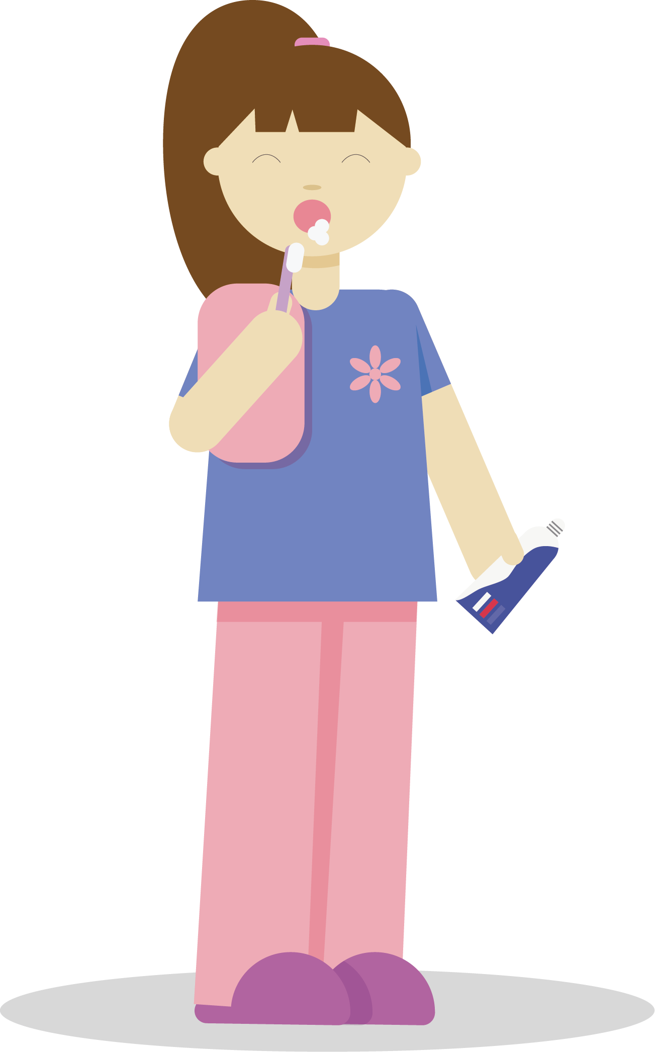 Laborer Adobe Illustrator Woman Illustration - بنت تنظف اسنانها كرتون (1303x2092)