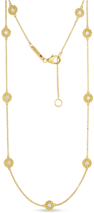 Roberto Coin Necklace With Diamond Stations - Necklace (800x800)